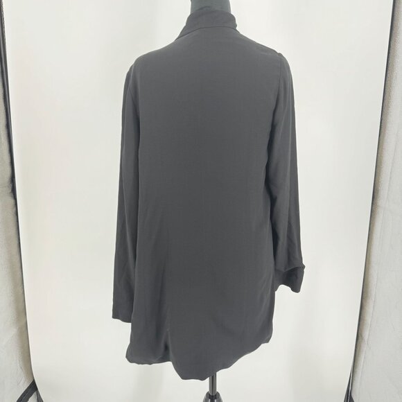 Eileen Fisher Open Front Silk Cardigan Womens Size XS Pocket Minimalist Layering - Picture 7 of 8
